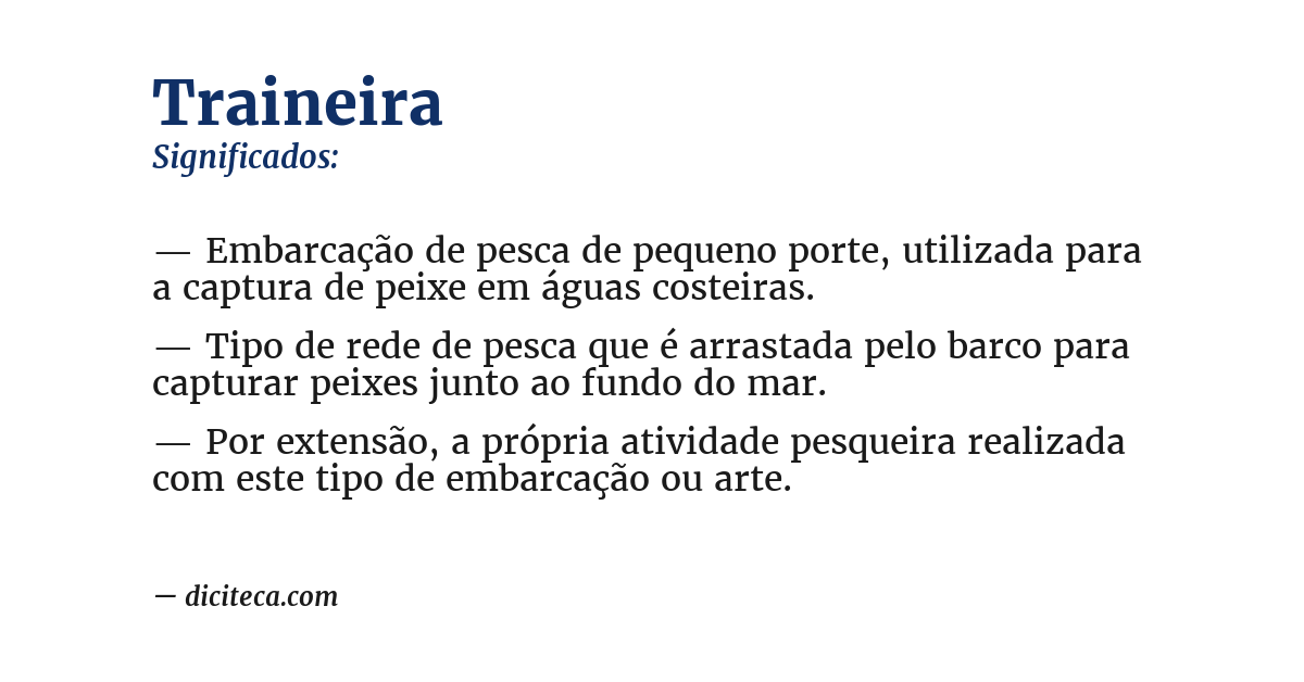 Significado de traineira