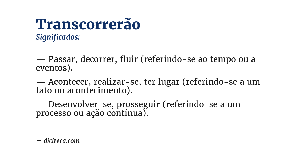 Significado de transcorrerão
