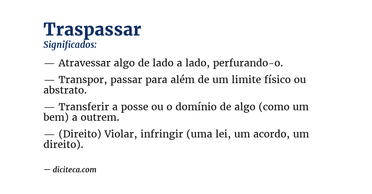 Significado de traspassar