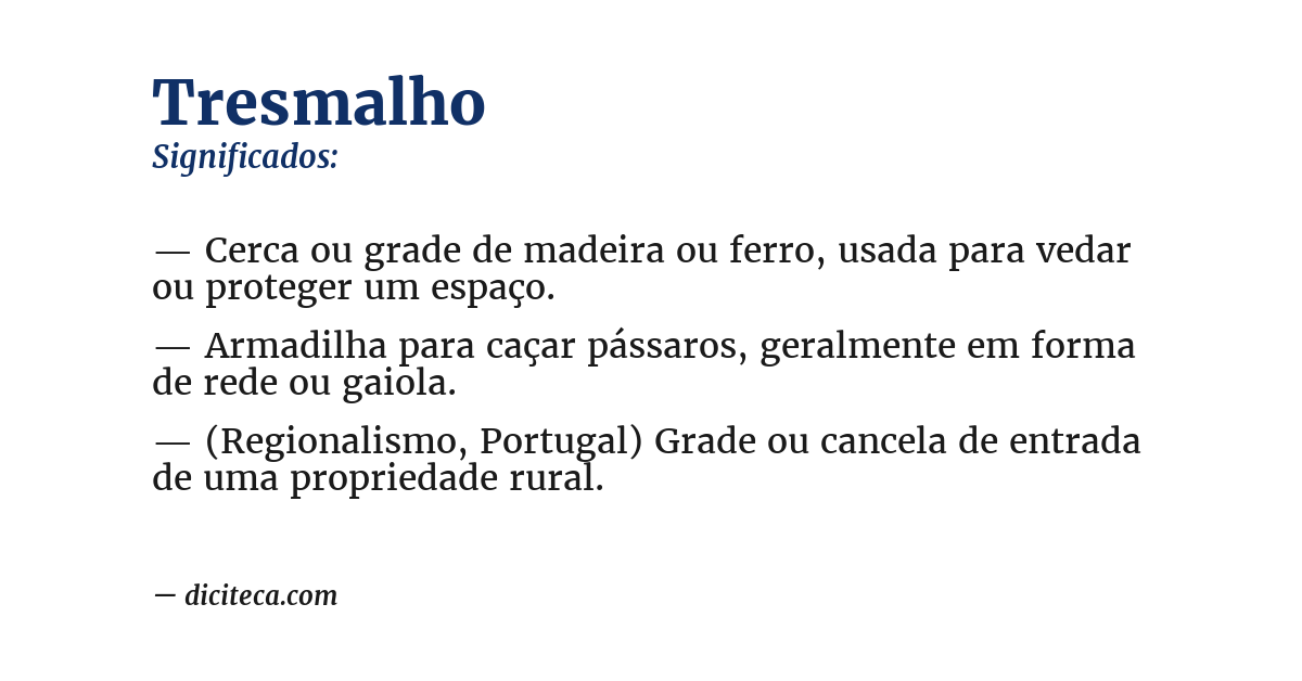 Significado de tresmalho