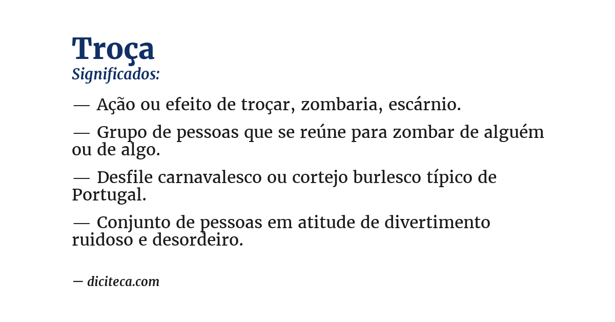 Significado de troça