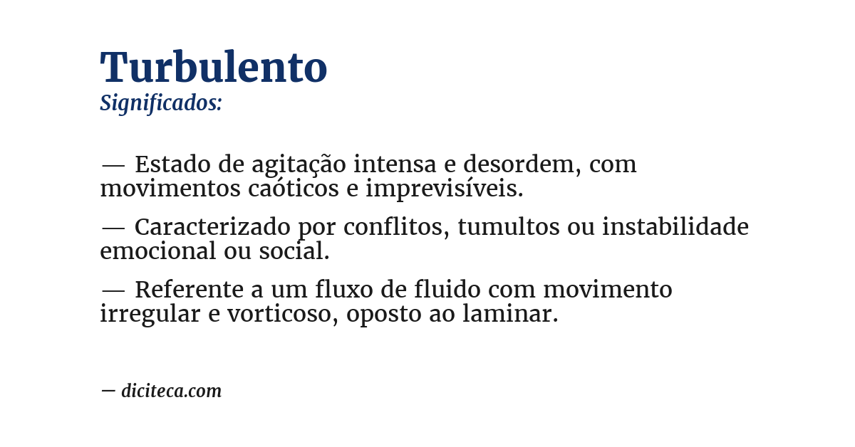 Significado de turbulento
