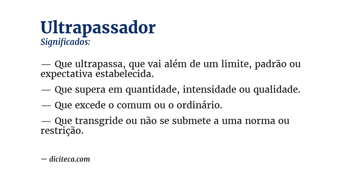 Significado de ultrapassador