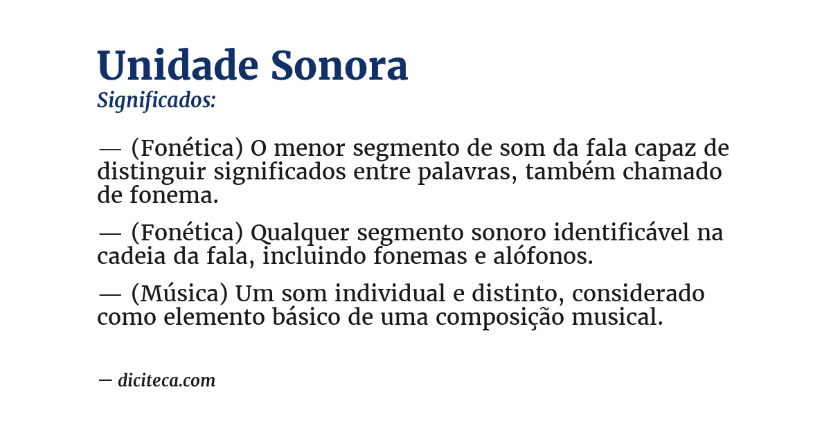 Significado de unidade sonora