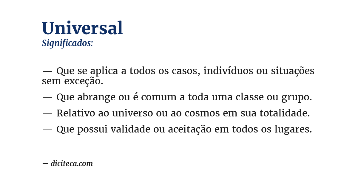 Significado de universal