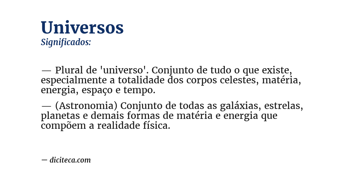 Significado de universos