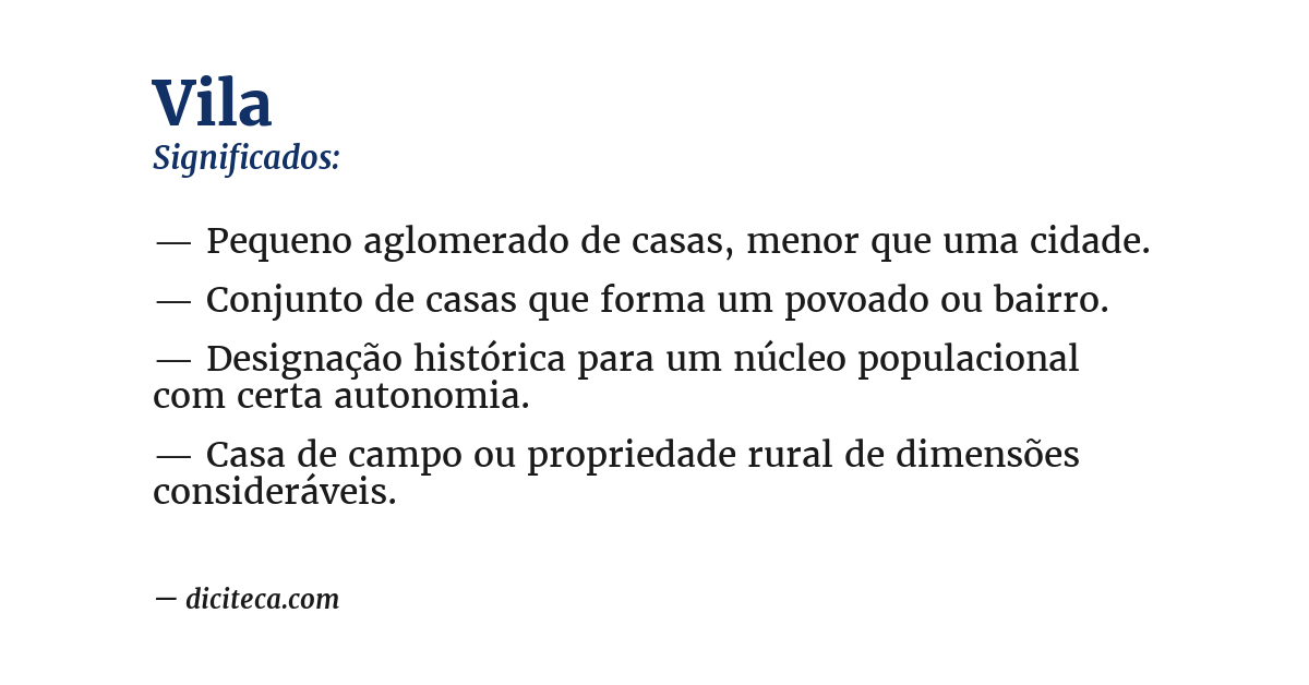 Significado de vila
