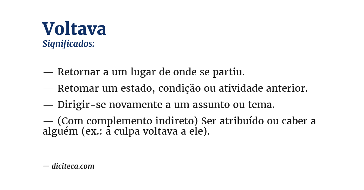 Significado de voltava