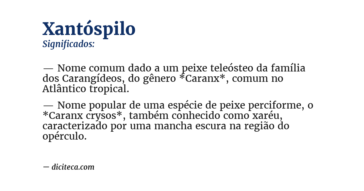 Significado de xantóspilo