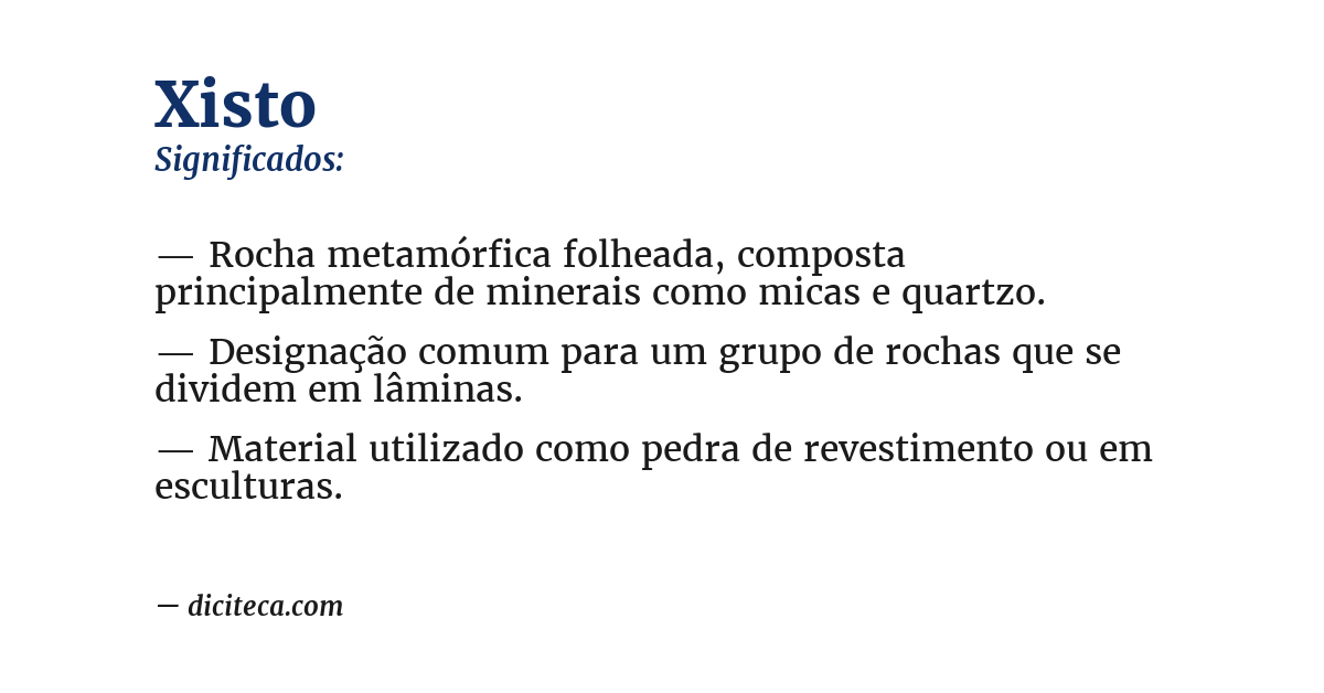 Significado de xisto