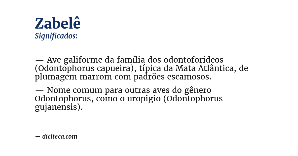 Significado de zabelê