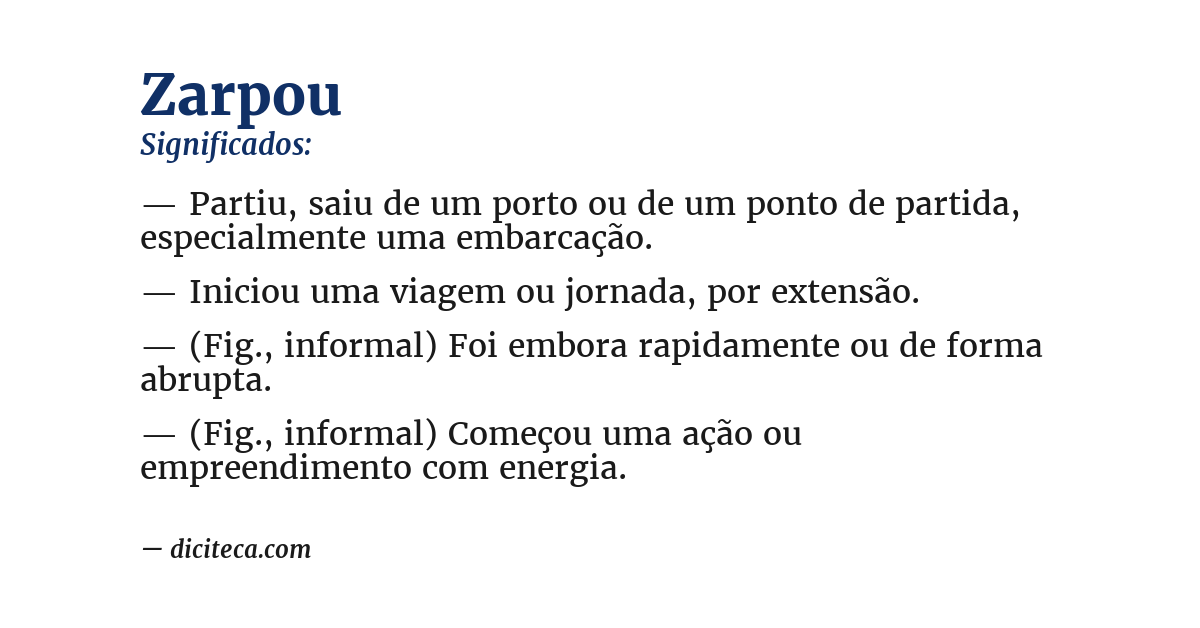 Significado de zarpou