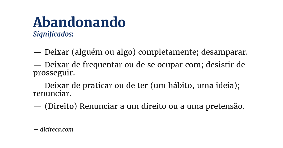 Significado de abandonando