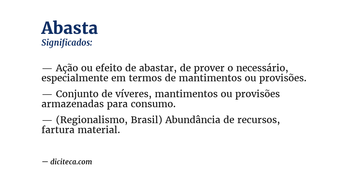 Significado de abasta