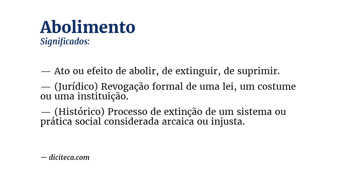 Significado de abolimento