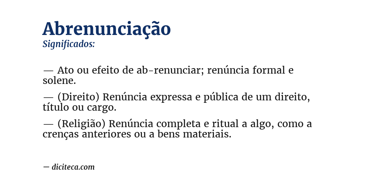 Significado de abrenunciação