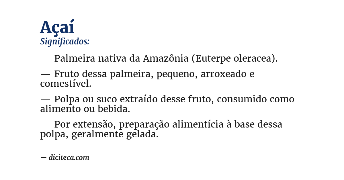 Significado de açaí