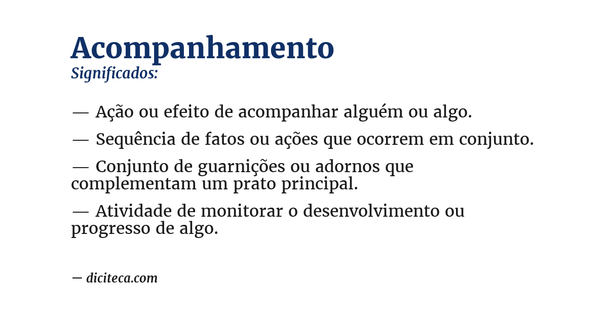 Significado de acompanhamento