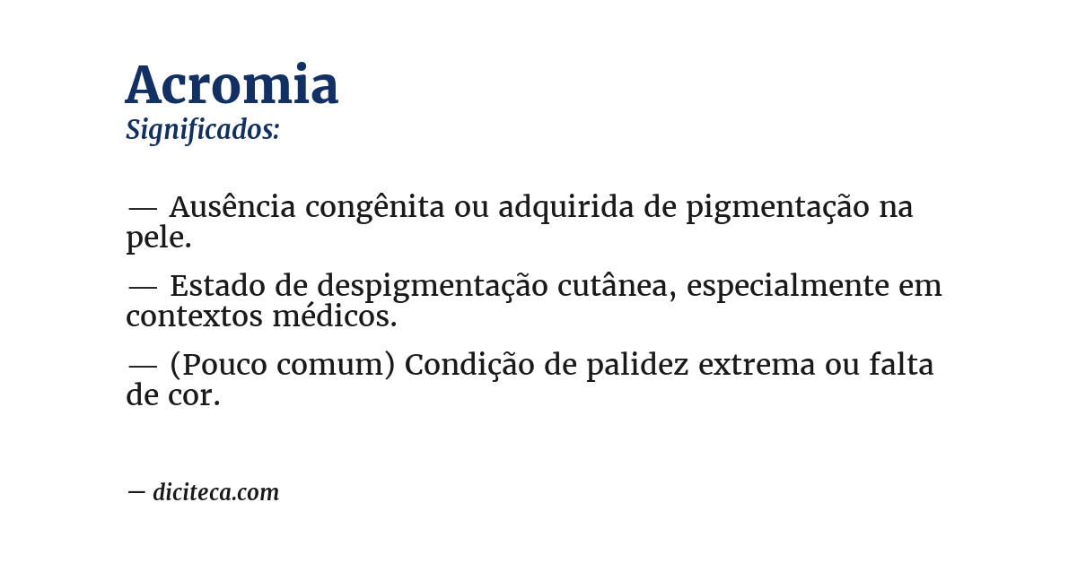 Significado de acromia