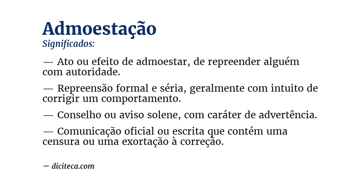 Significado de admoestação