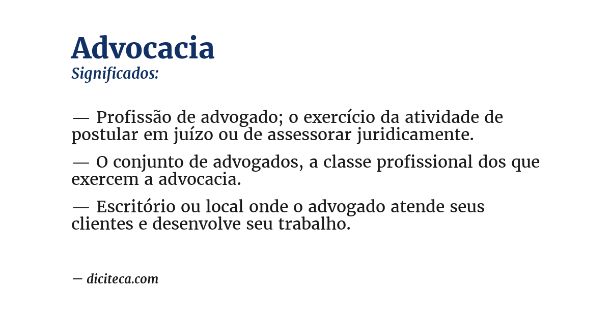 Significado de advocacia