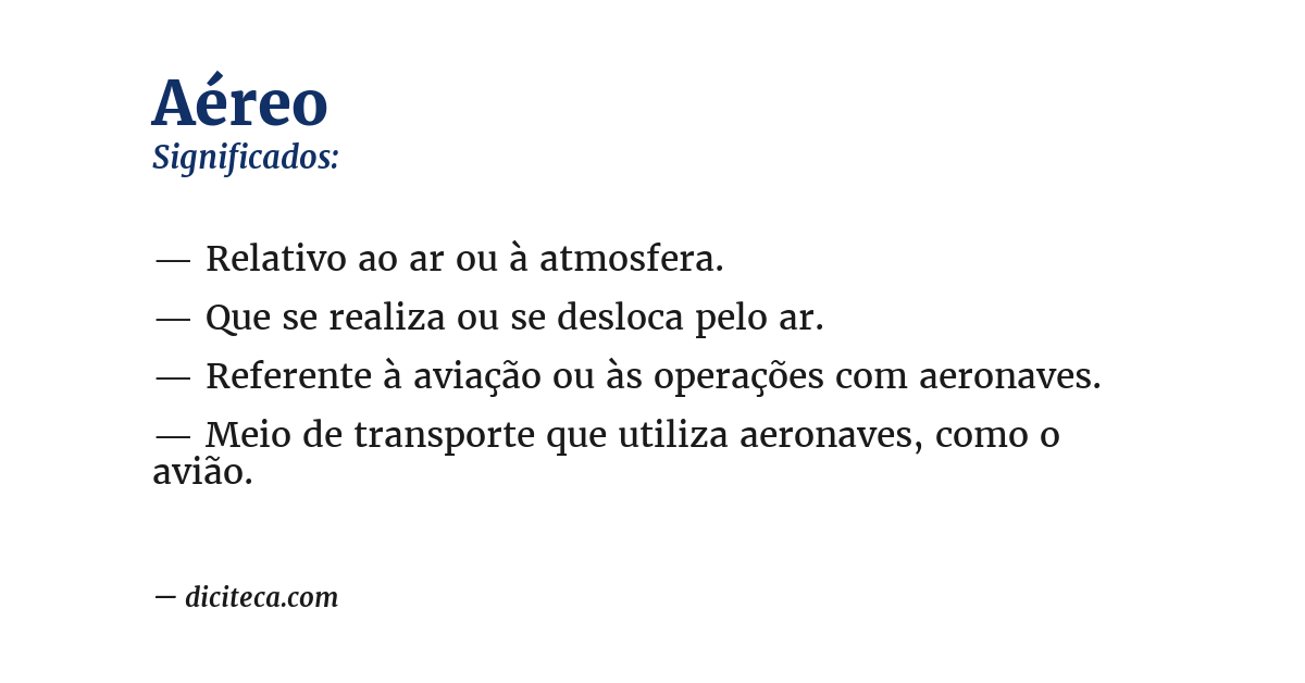 Significado de aéreo