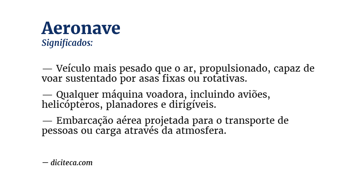 Significado de aeronave