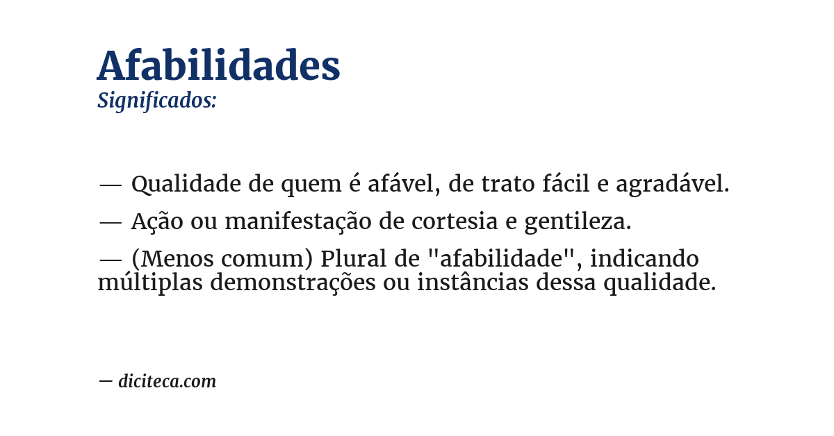 Significado de afabilidades