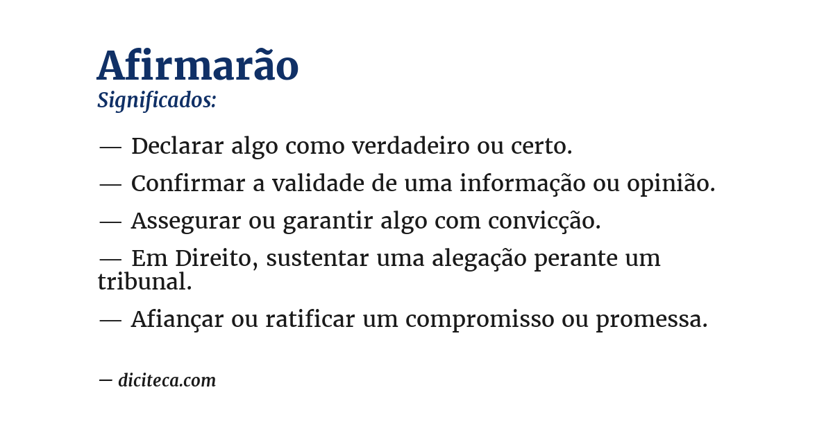 Significado de afirmarão
