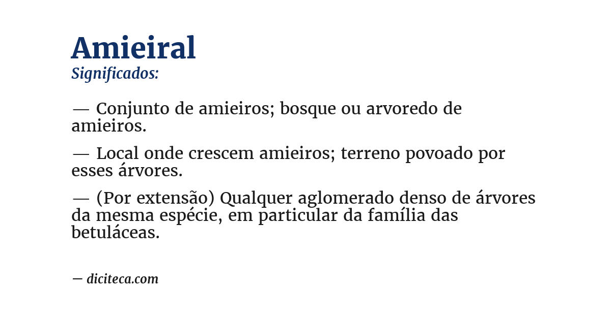 Significado de amieiral