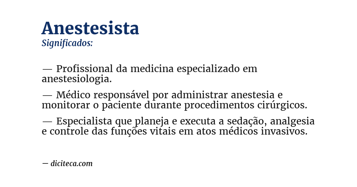 Significado de anestesista