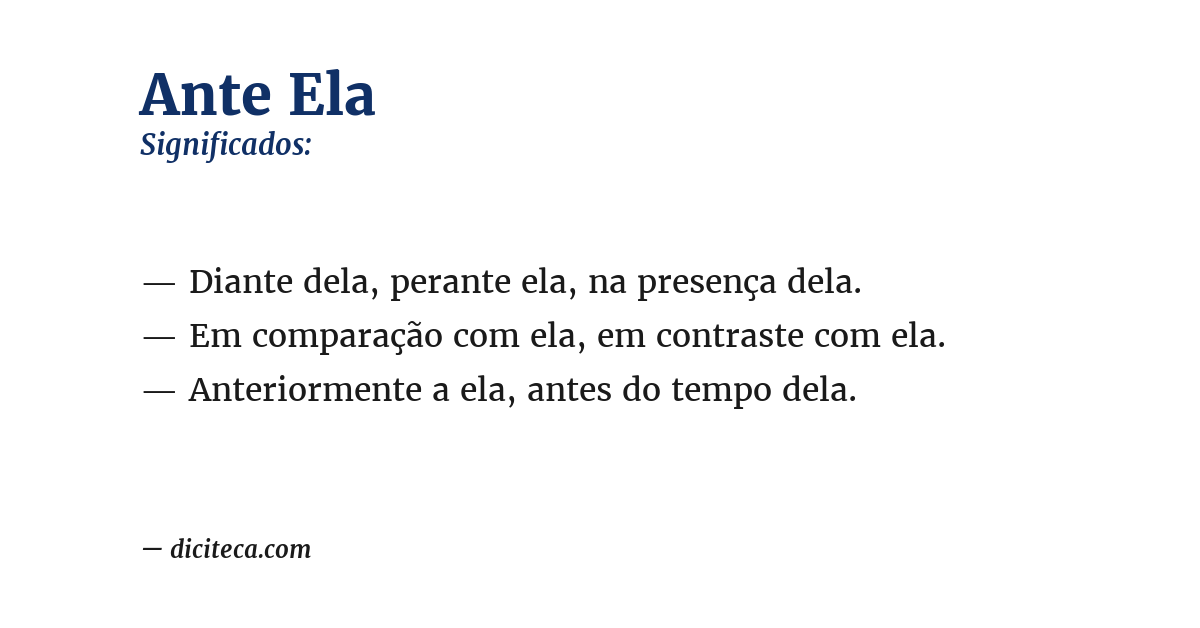 Significado de ante ela