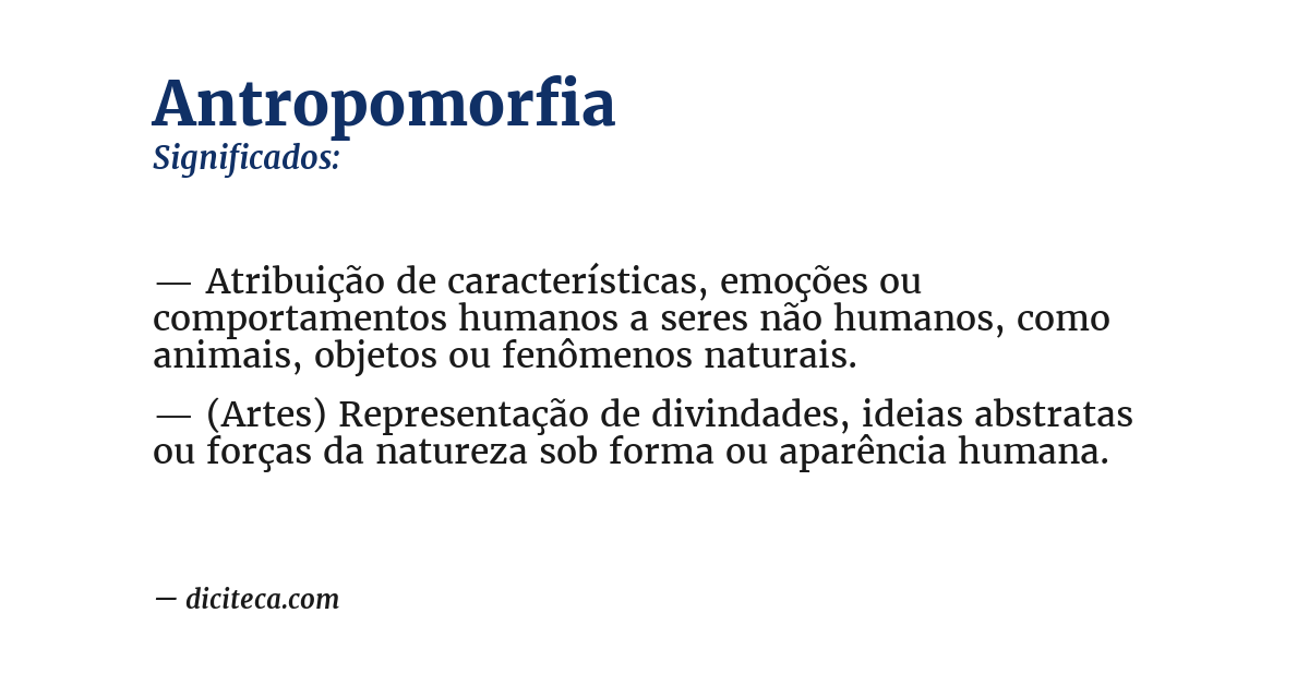 Significado de antropomorfia