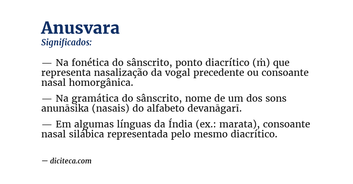 Significado de anusvara