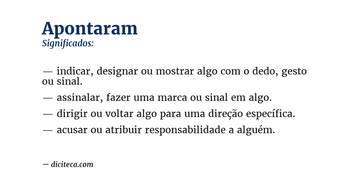 Significado de apontaram