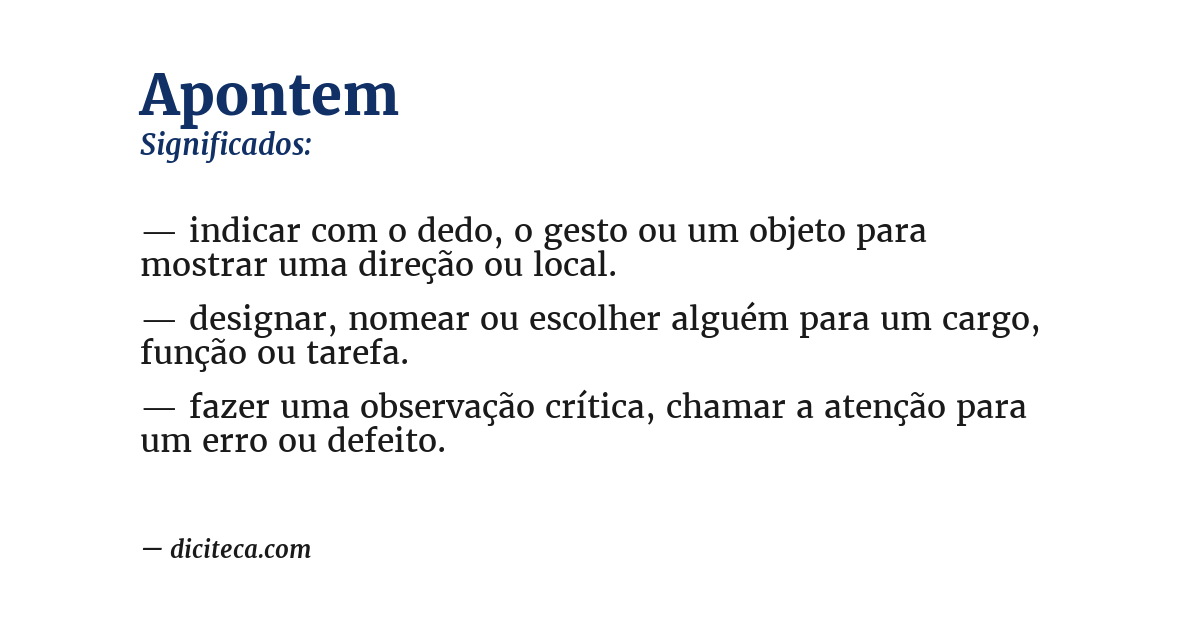 Significado de apontem