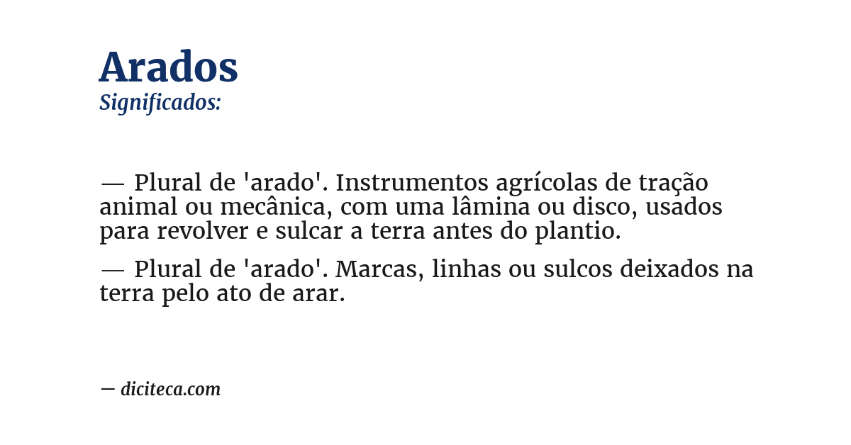 Significado de arados