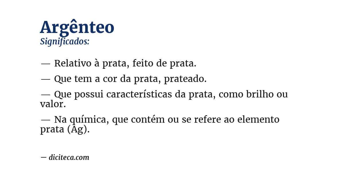 Significado de argênteo