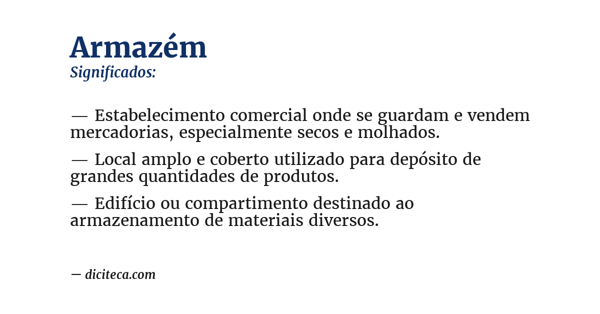 Significado de armazém