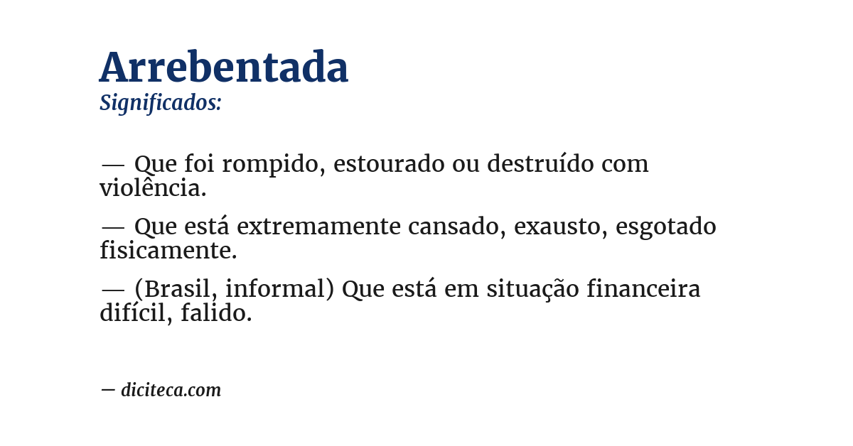 Significado de arrebentada