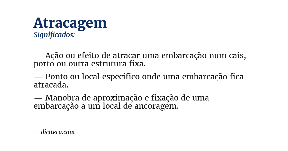 Significado de atracagem