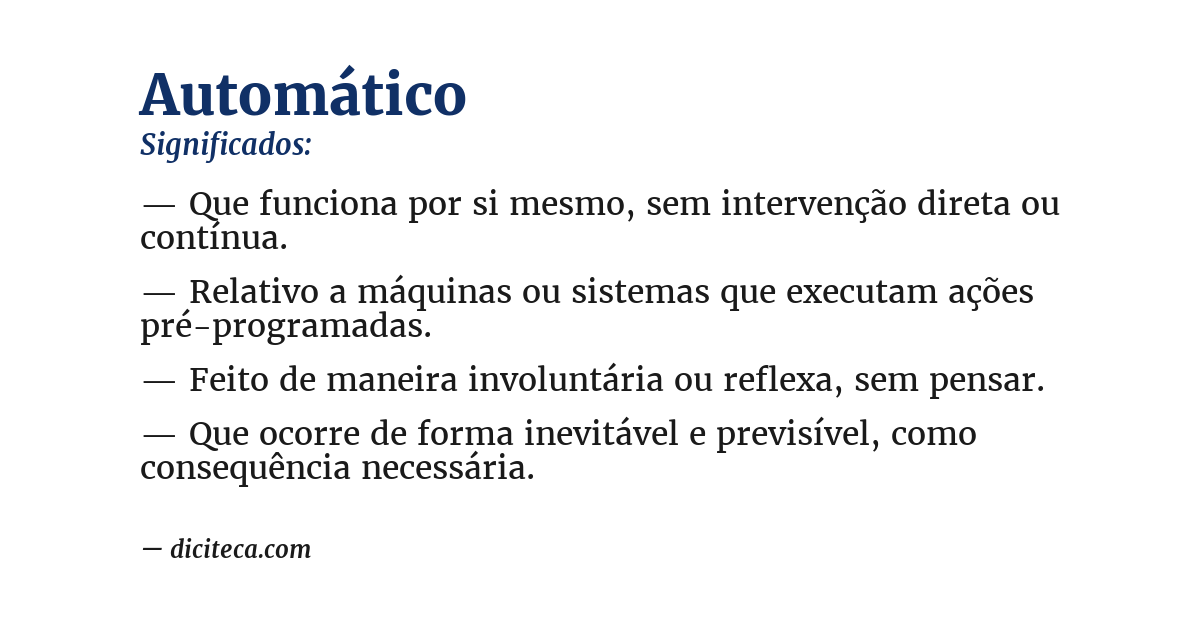 Significado de automático