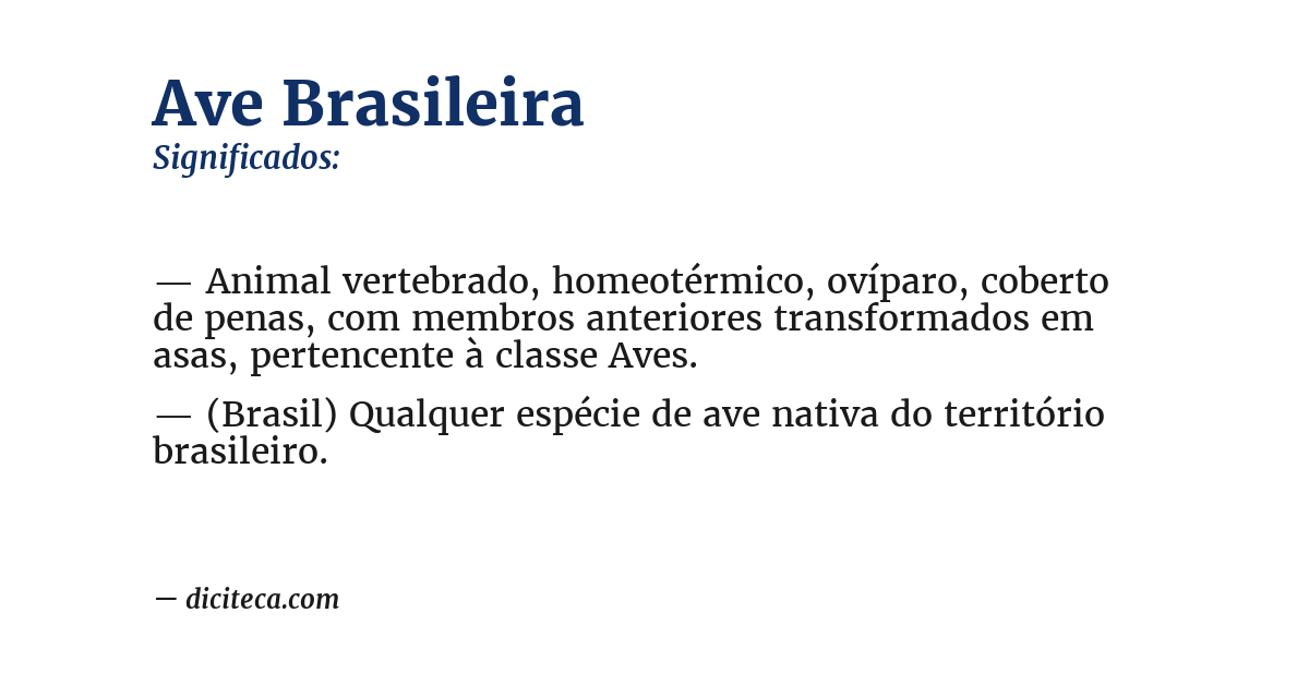 Significado de ave brasileira