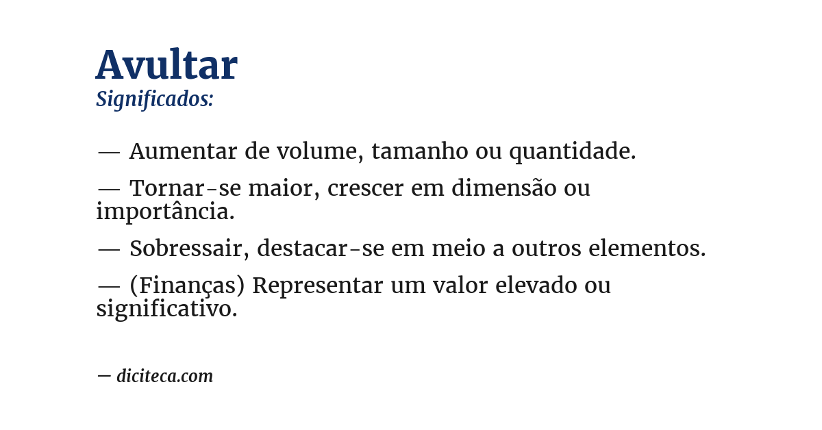 Significado de avultar