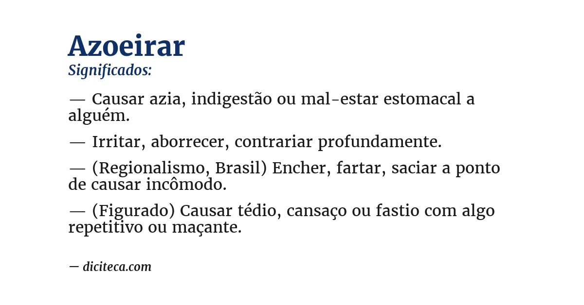 Significado de azoeirar