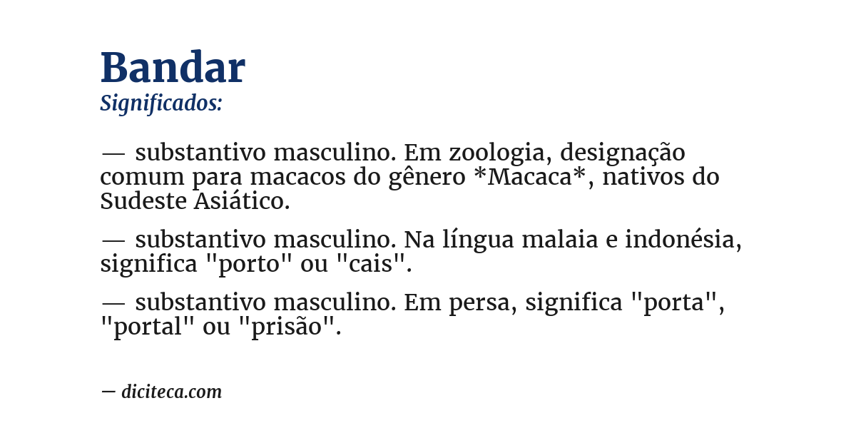 Significado de bandar