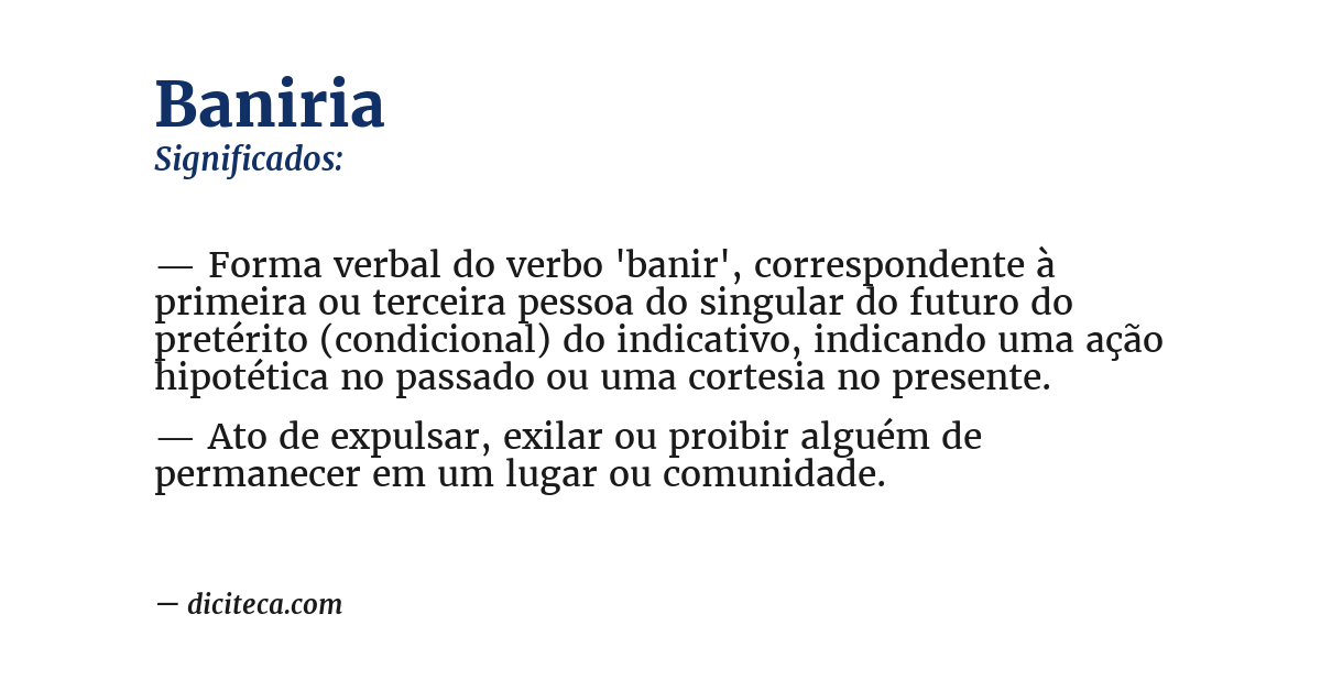 Significado de baniria