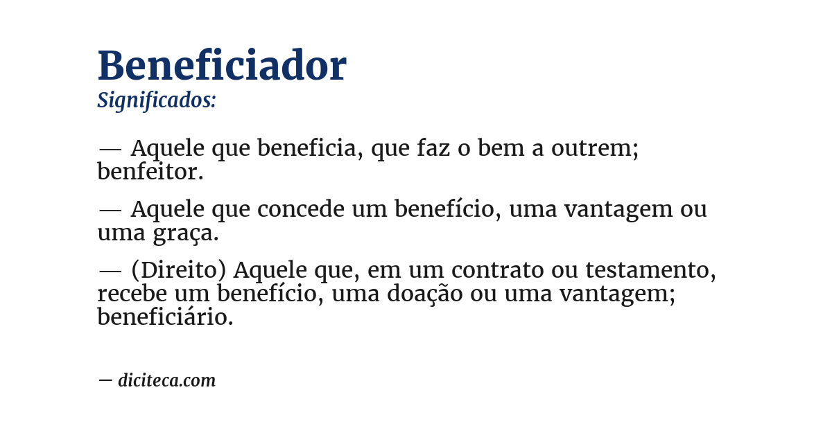 Significado de beneficiador