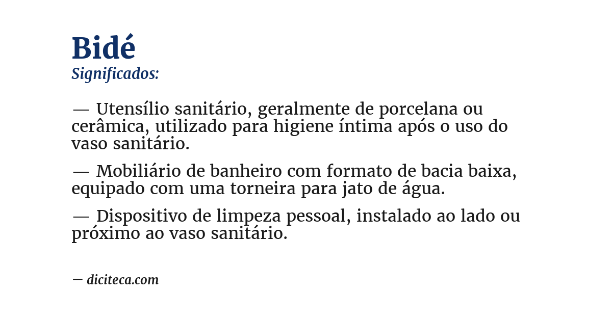 Significado de bidé