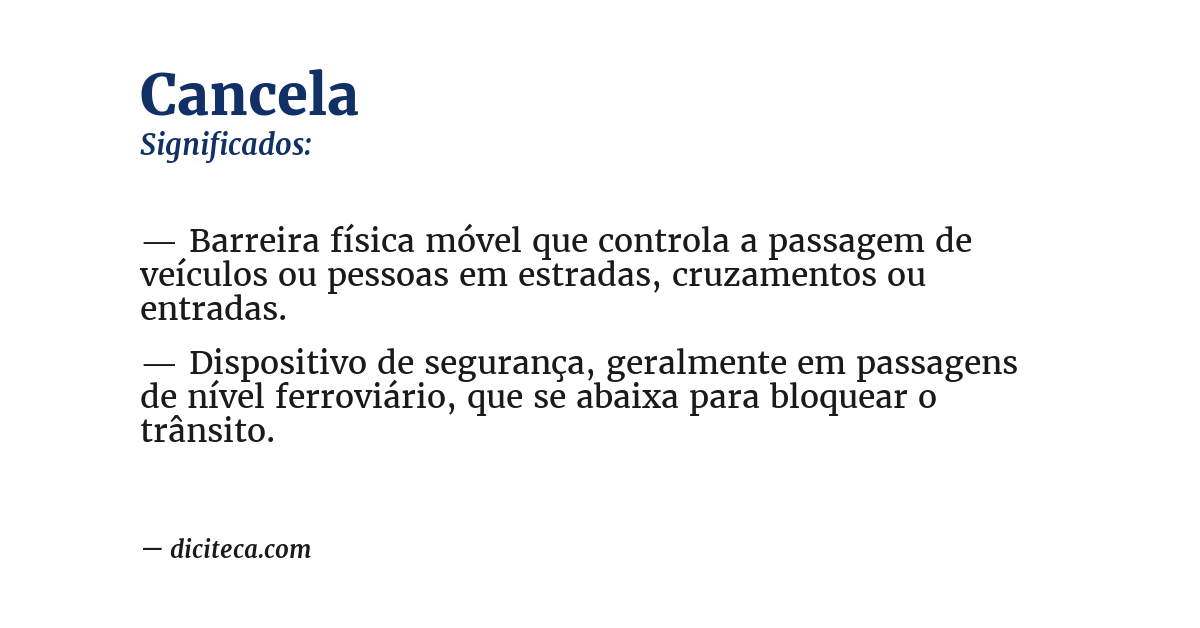 Significado de cancela